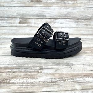 Dr. Martens Myles HDW Womens Size 9 Mens 8 Black Leather Buckle Platform Sandals
